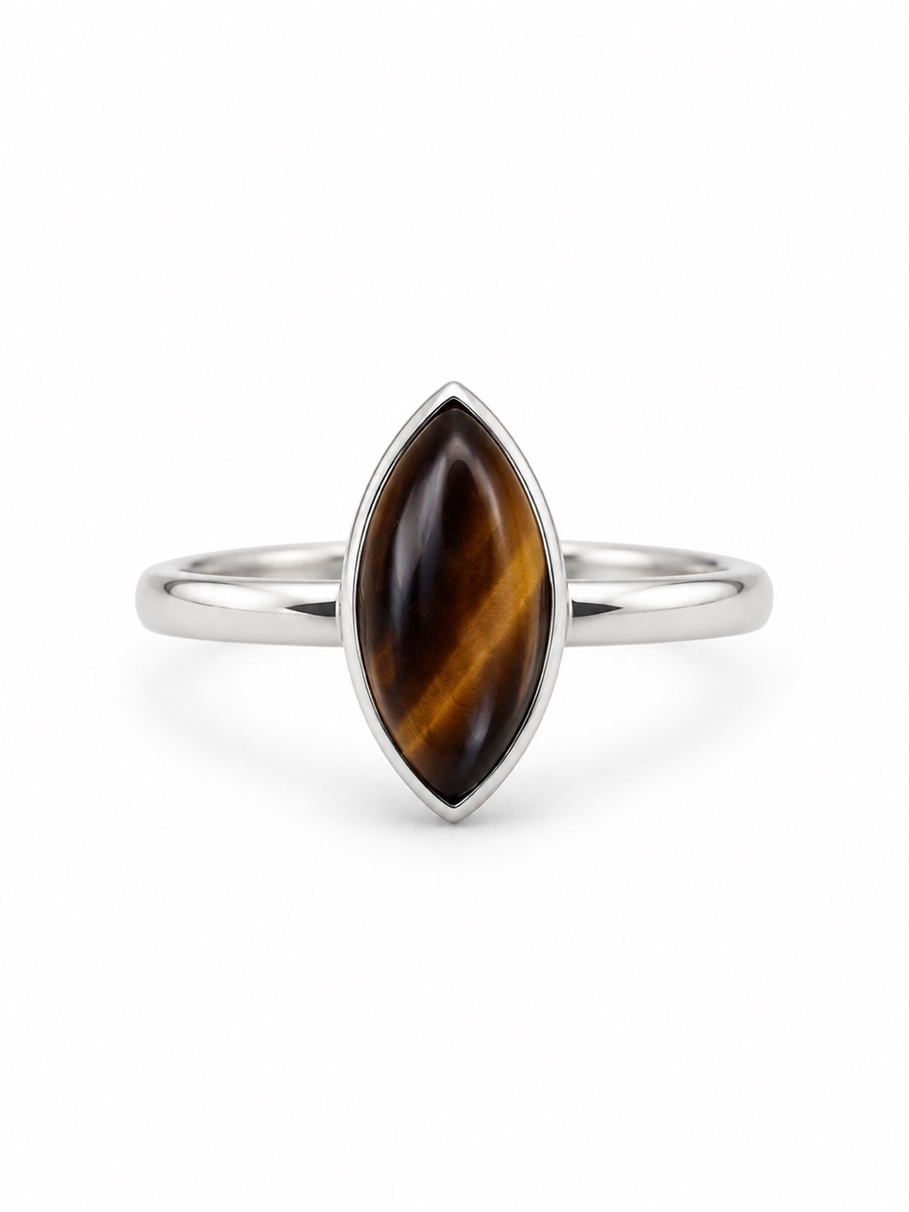 Tigers Eye Marquise Ring